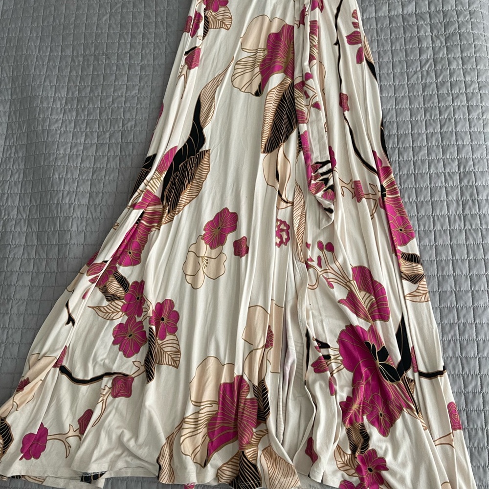 Agnes & Dora Floral Maxi Skirt with Slit